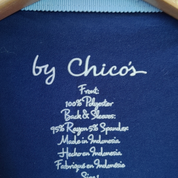 #34 Chico's Navy Blue Floral Tunic ~ size S~M - Picture 3 of 8